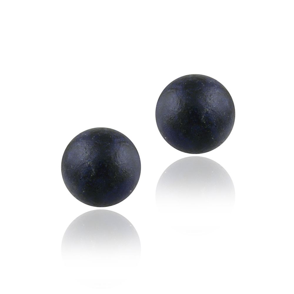 Sterling Silver Lapis Bead Stud Earrings, 8mm - Grocery