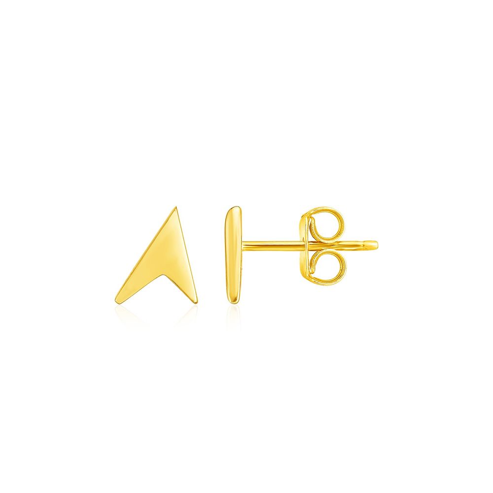 14k Yellow Gold Polished Arrow Head Post Earrings - Grocery