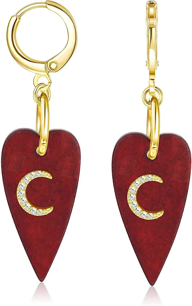 Wood Earrings for Women Statement Dangle Drop Hoop Earrings Ethnic Wooden Teardrop Earrings Jewelry - Grocery