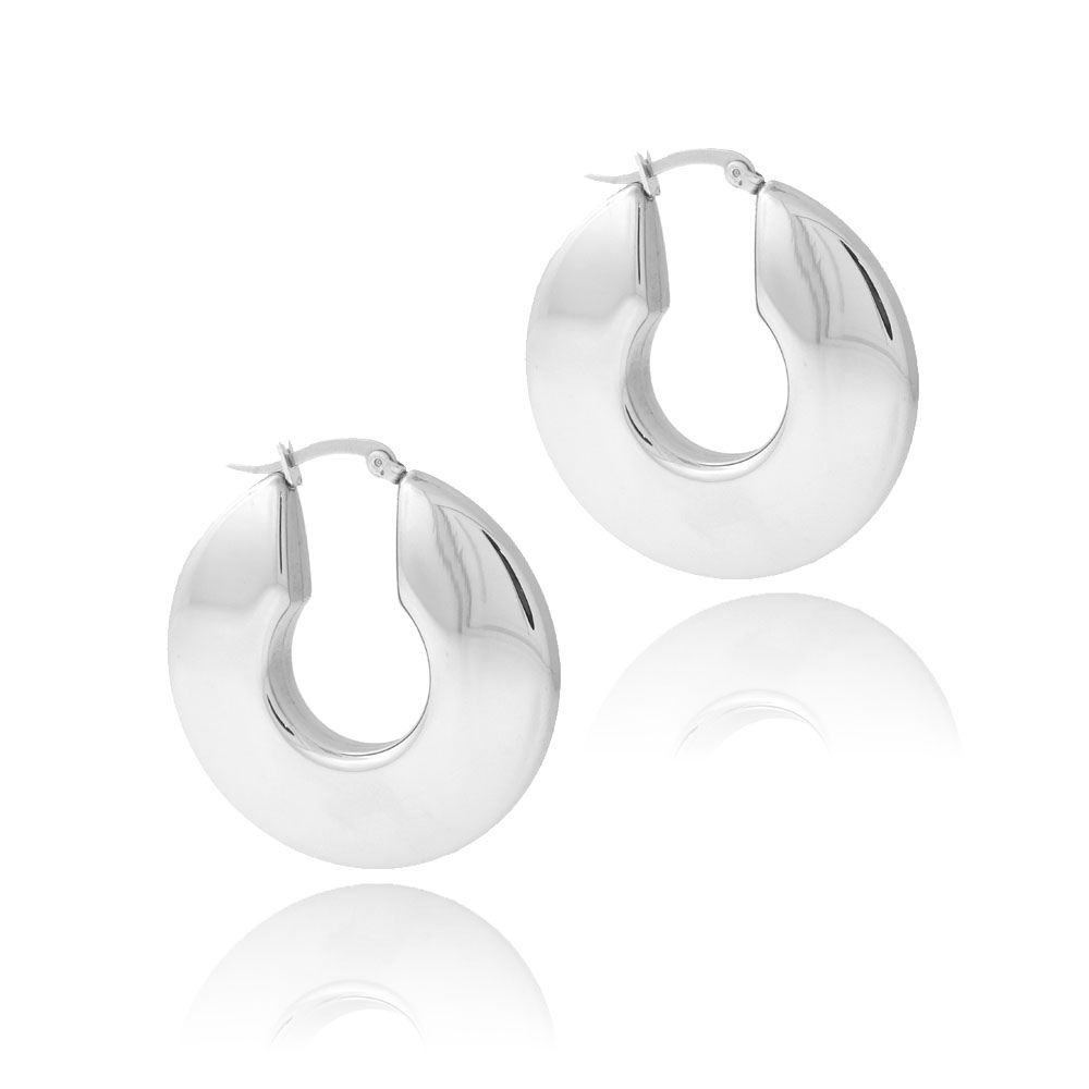 Stainless Steel Mod Era Hoop Earrings - Grocery