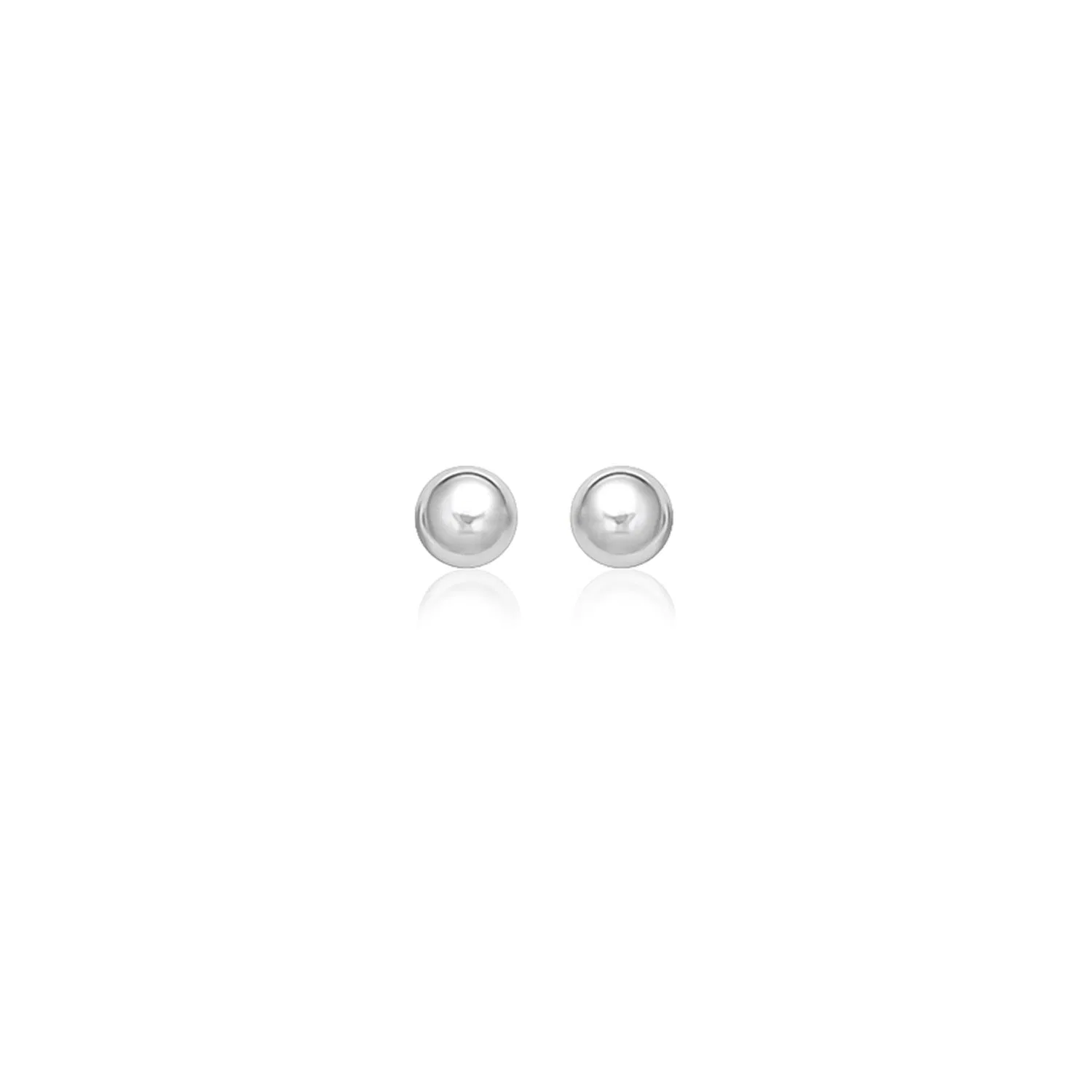 14k White Gold Spherical Stud Earrings (7.0 mm) - Grocery