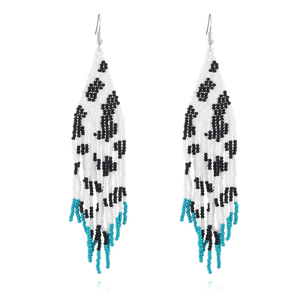 Rice Beads Hand Woven Cow Print Earpiece Female - Grocery