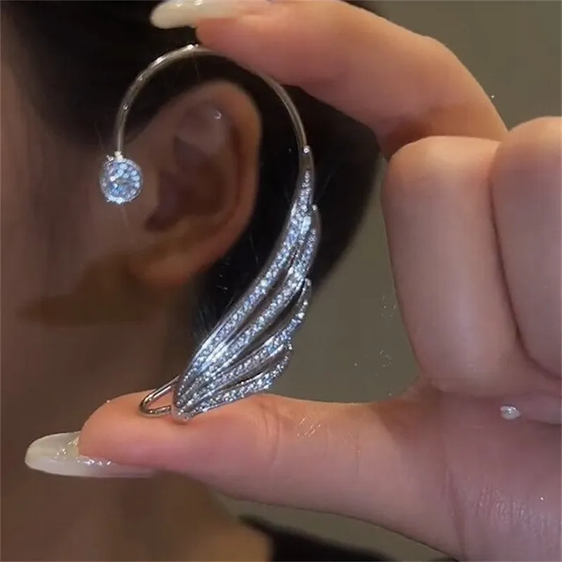 Swan Wings Ear Clip Stud Earrings - Grocery