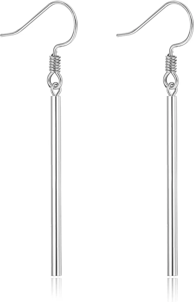 Bar Earrings for Women 925 Sterling Silver Vertical Bar Dangle Earrings Drop Earrings Gifts - Grocery