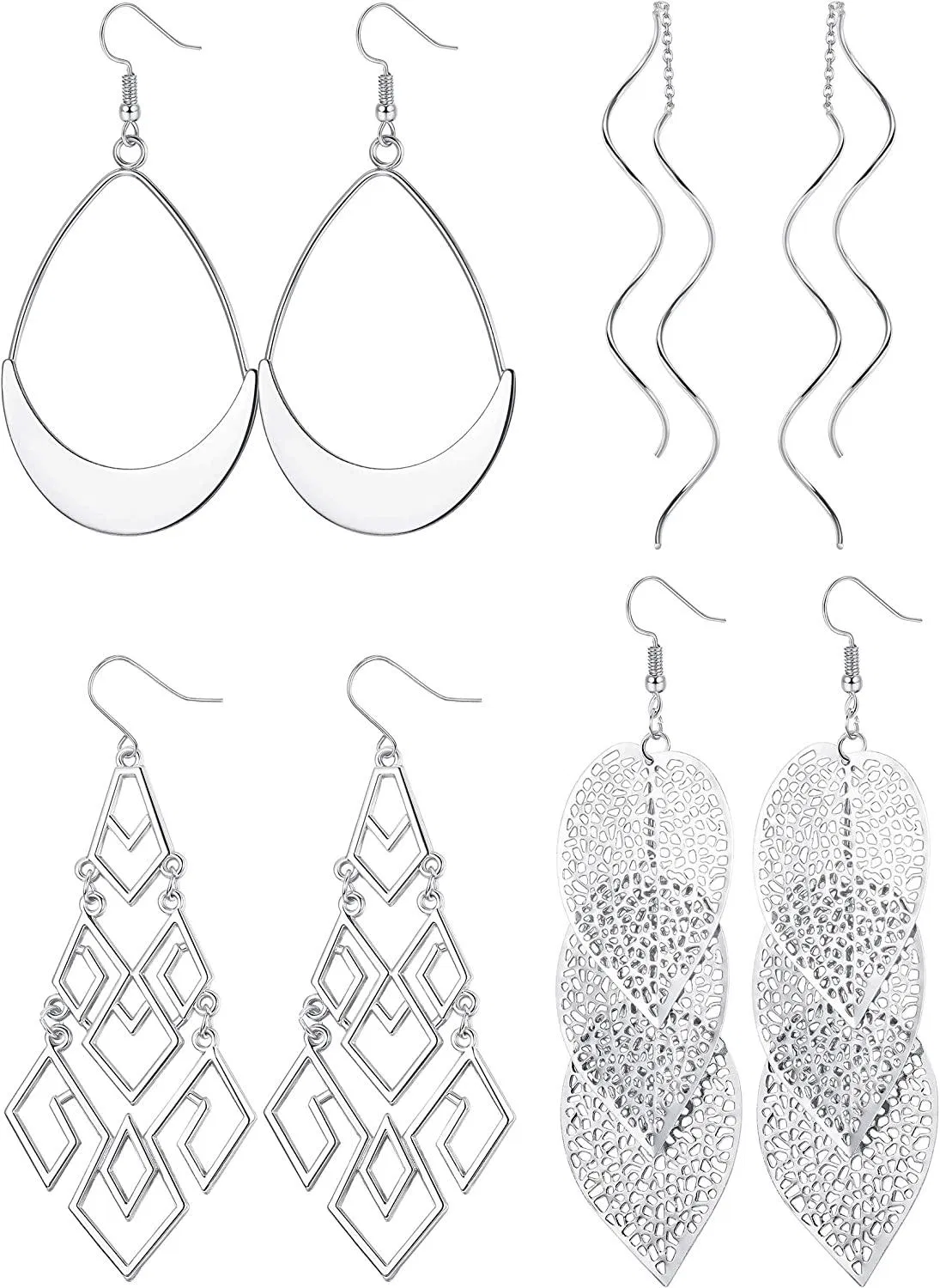 Dangle Earrings for Women Cute Lightweight Metal Drop Earrings Set - Grocery