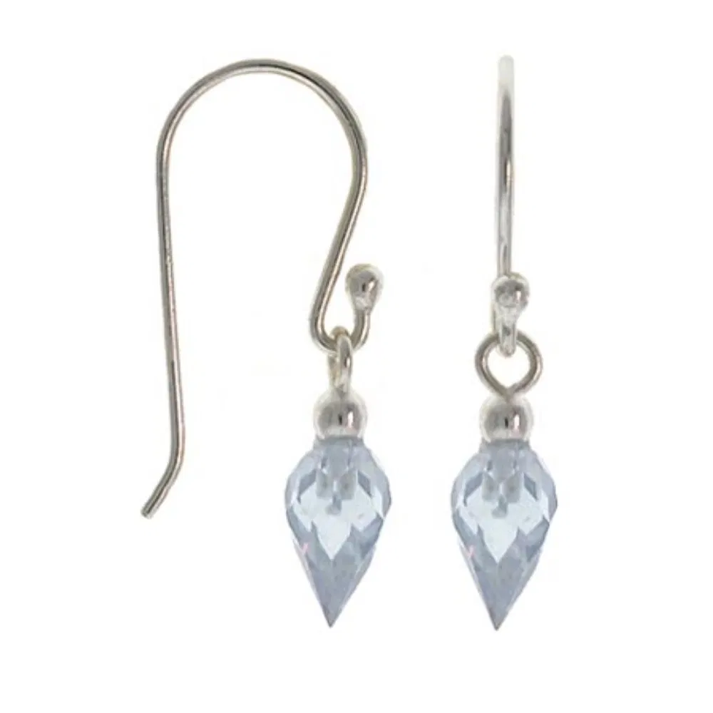 Sterling Silver Briolette-Cut Lavender CZ Dangle Earrings - Grocery