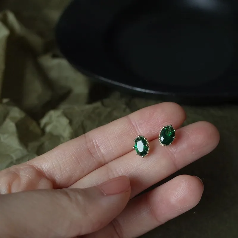Emerald Zircon Set Earrings - Grocery