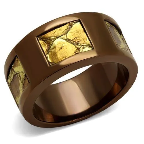 TK2702 - IP Coffee light Stainless Steel Ring with No Stone - Grocery