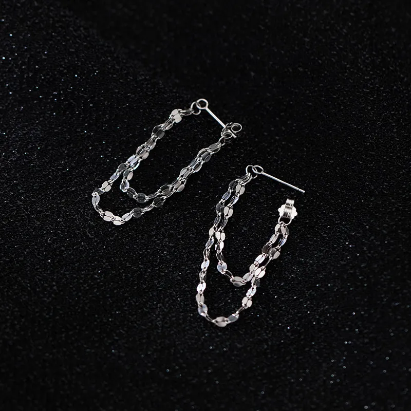 Sterling Silver Earrings Kiss Chain Kiss Chain - Grocery