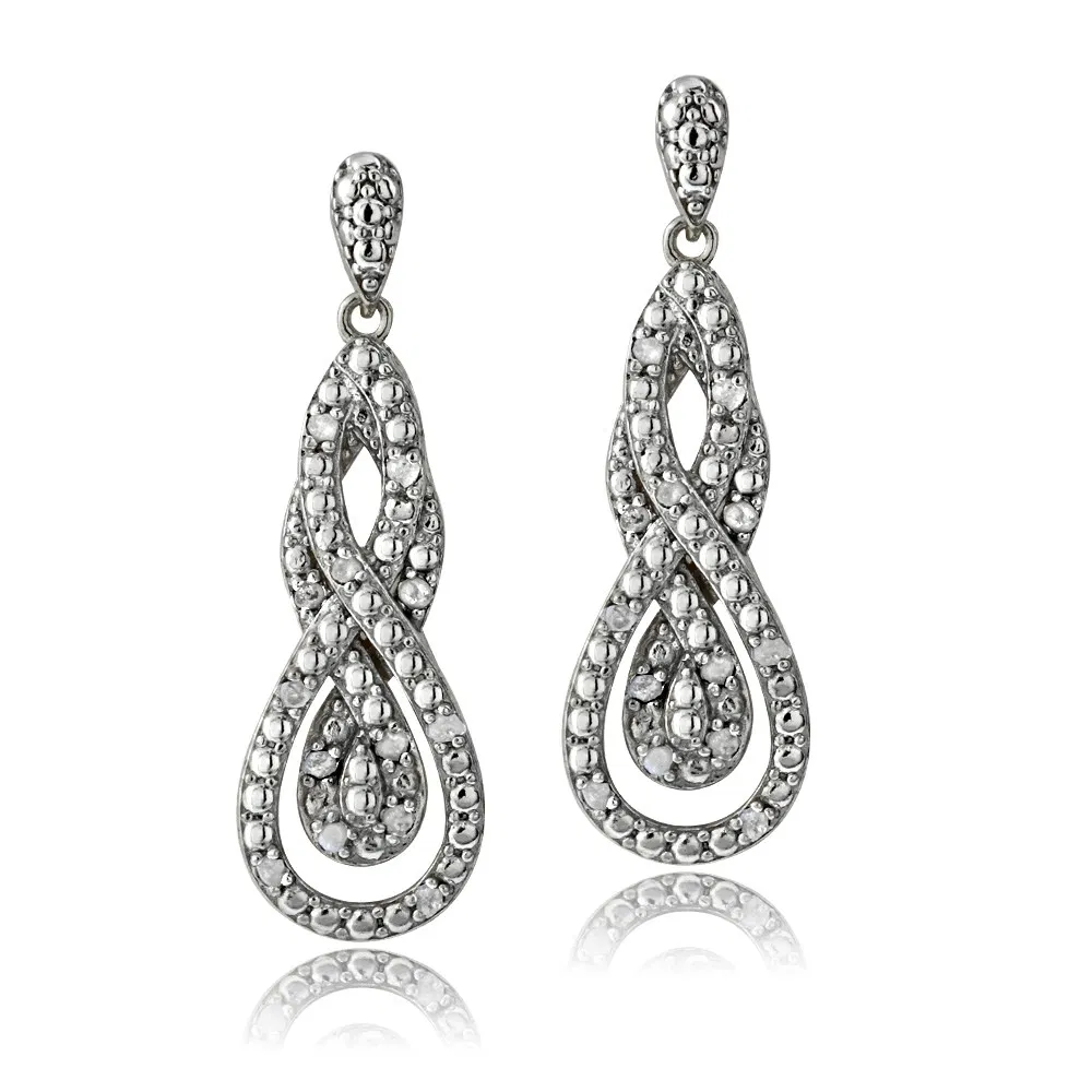 1/4 Ct Diamond Intertwining Infinity Dangle Earrings - Grocery