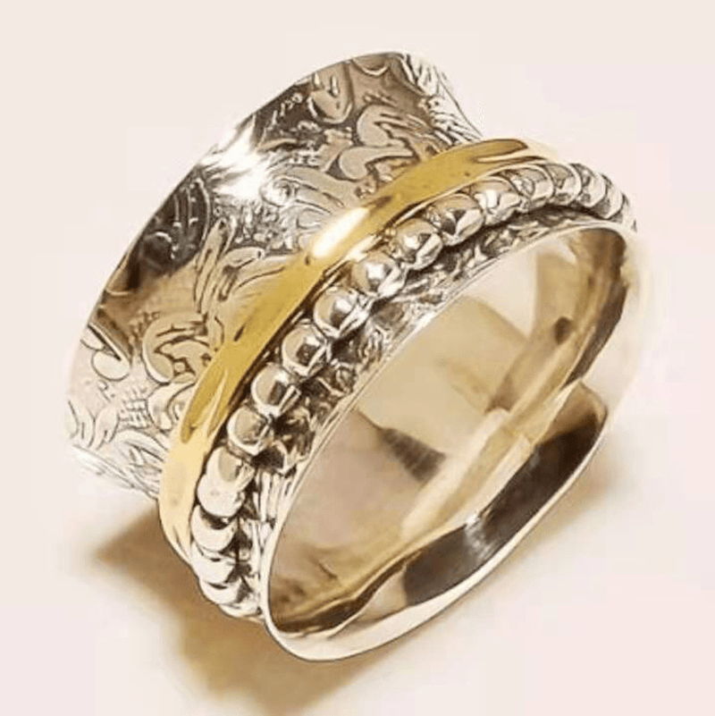Vintage Plated Two Tone Engraved Rings For Men And Women - Grocery