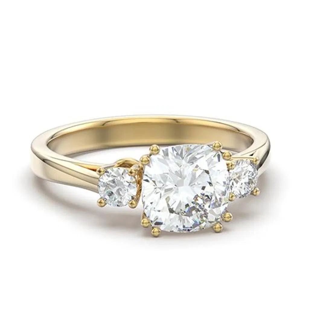 TK3674 - IP Gold(Ion Plating) Stainless Steel Ring with AAA Grade CZ in Clear - Grocery