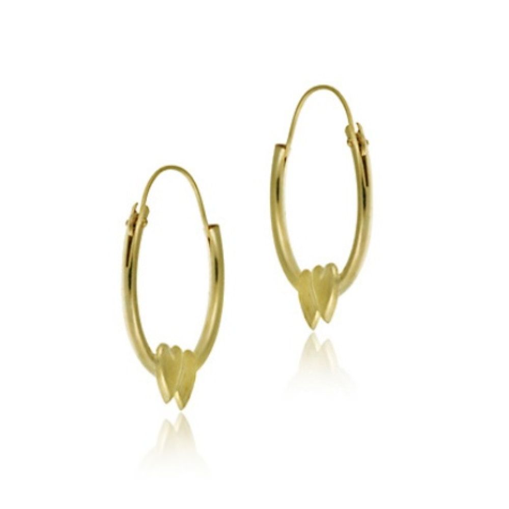 14k Gold 15mm Endless Heart Hoop Earrings - Grocery