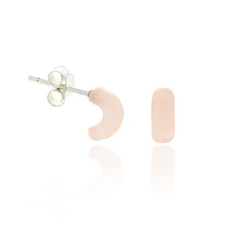 Sterling Silver Light Pink Half Hoop Mini Earrings - Grocery