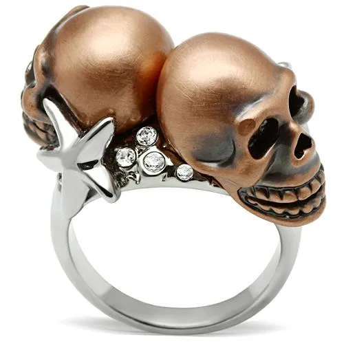 3W001 - Special Color White Metal Ring with Top Grade Crystal in Clear - Grocery