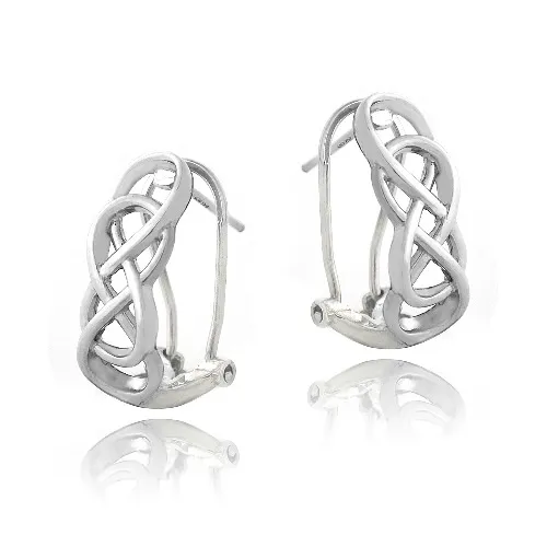 Sterling Silver Double Infinity Half Hoop Earrings - Grocery
