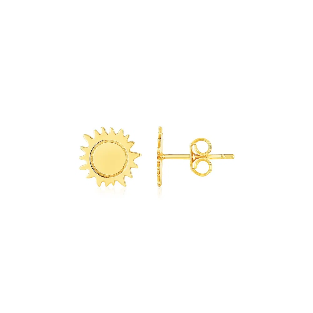 14K Yellow Gold Sun Earrings - Grocery