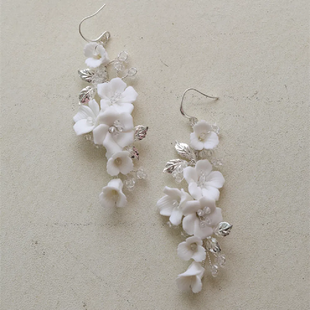 Women's Ceramic Flower Earrings - Grocery