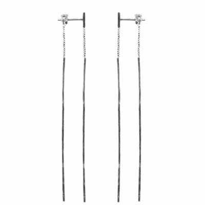 Sterling Silver Two Bar Dangling Earrings - Grocery