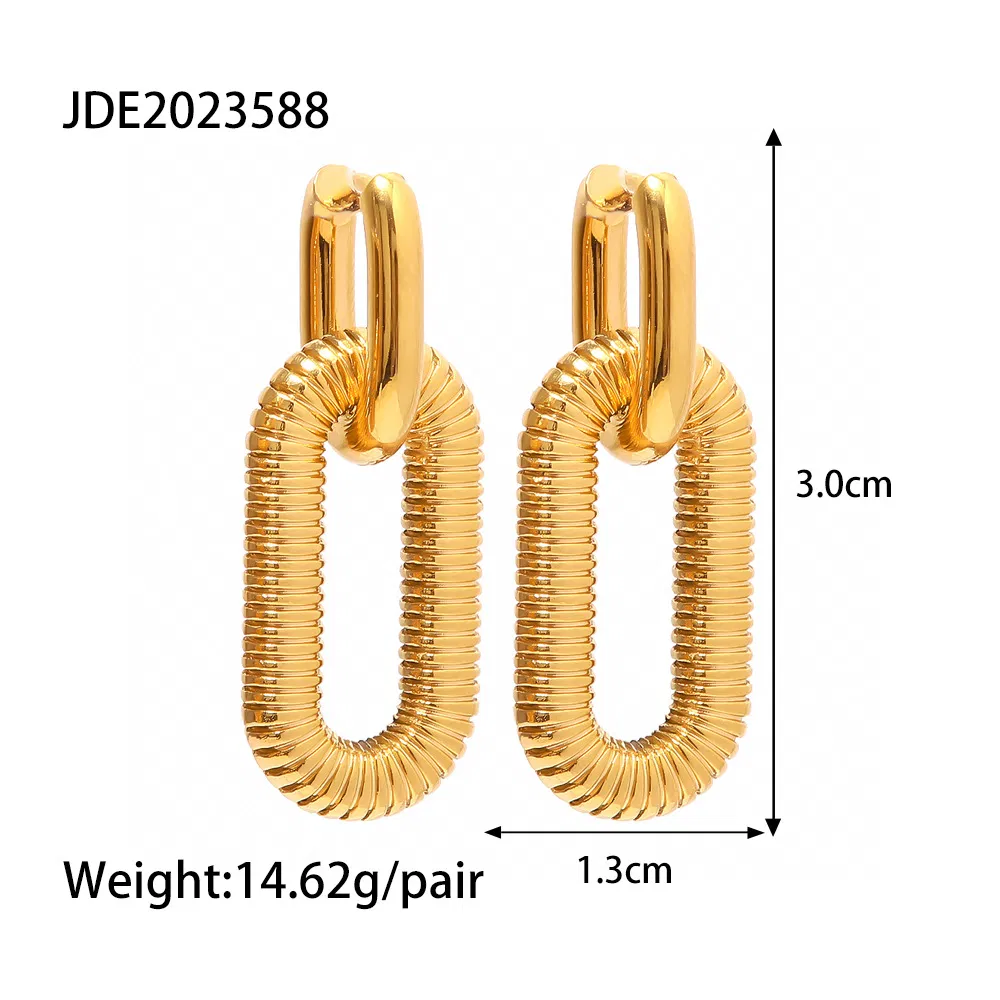 Women's Fashion Stainless Steel Chain Dangle Earrings - Grocery