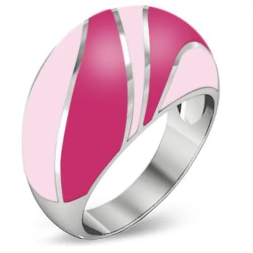 TK243 - High polished (no plating) Stainless Steel Ring with Epoxy in No Stone - Grocery