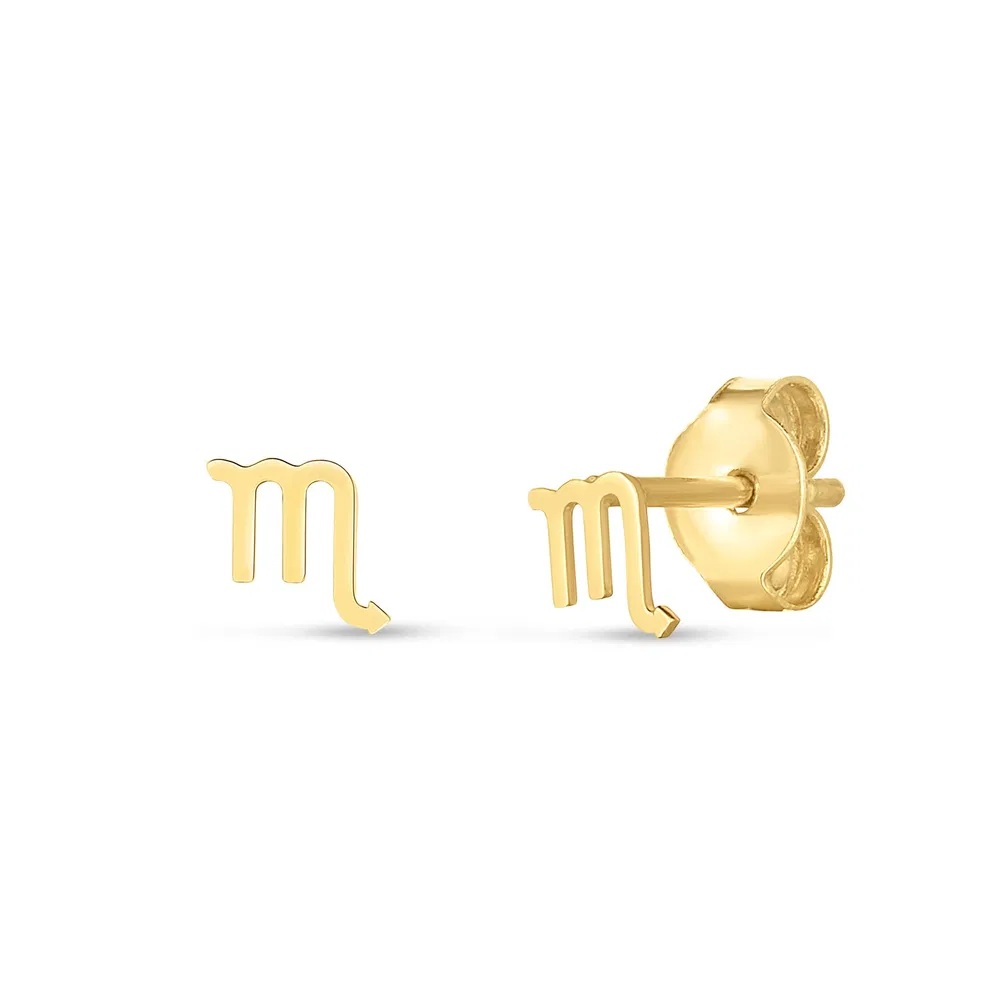 14k Yellow Gold Scorpio Stud Earrings - Grocery