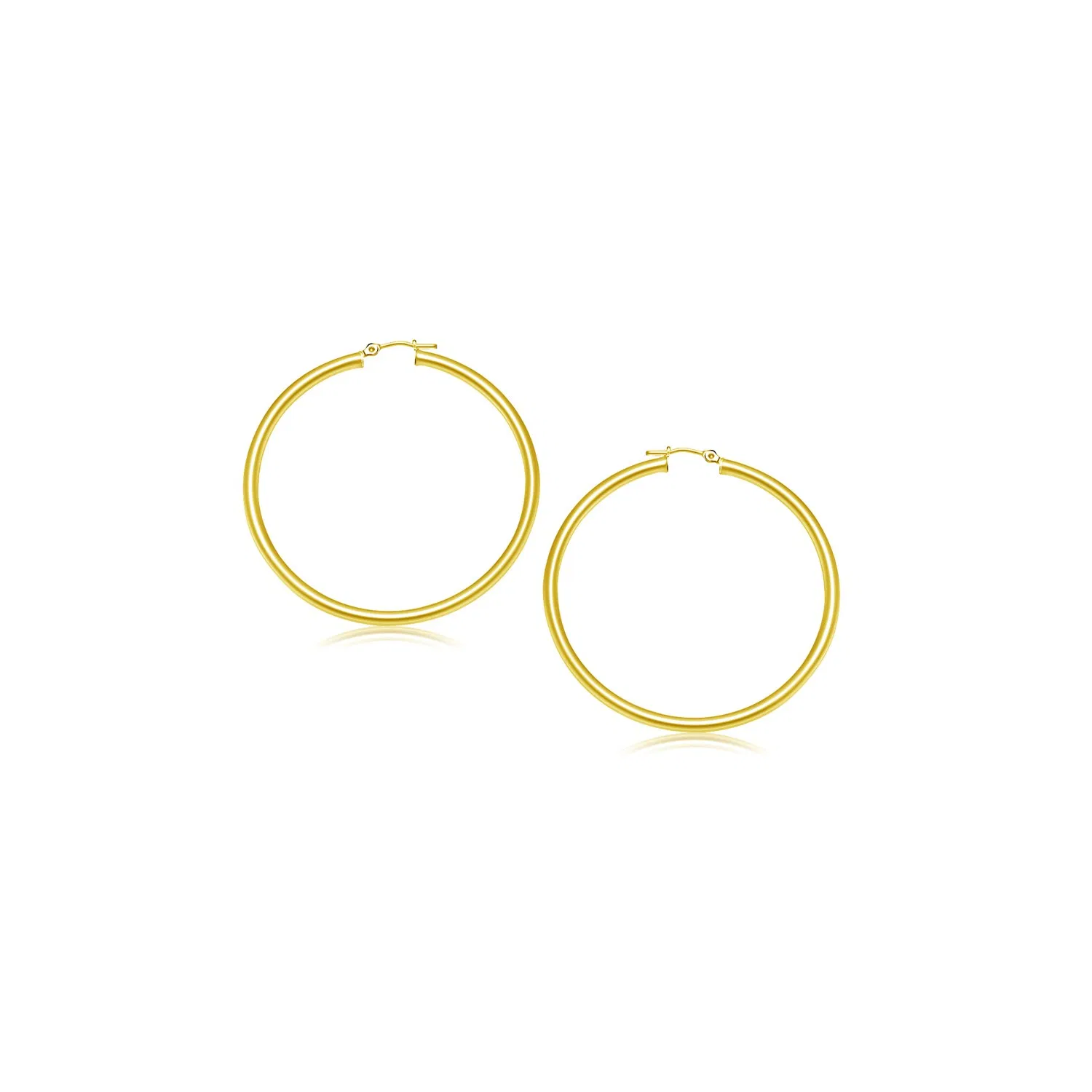 14k Yellow Gold Polished Hoop Earrings (3x15mm) - Grocery