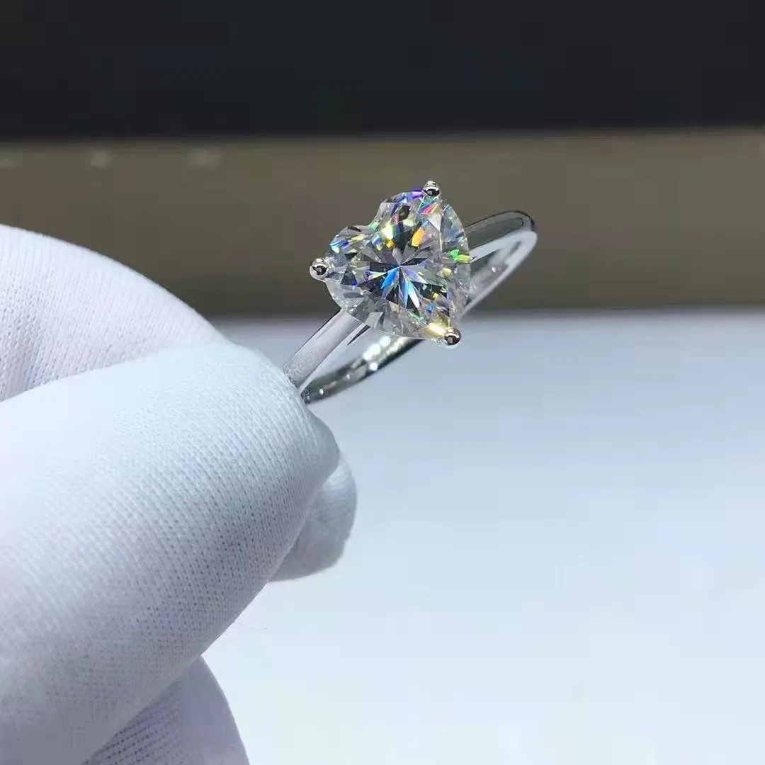 Heart Moissanite Diamond Ring In Platinum - Grocery