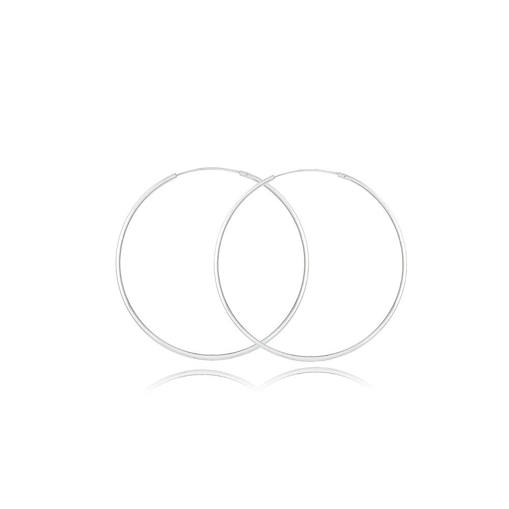 Sterling Silver 30mm Round Endless Hoop Earrings - Grocery