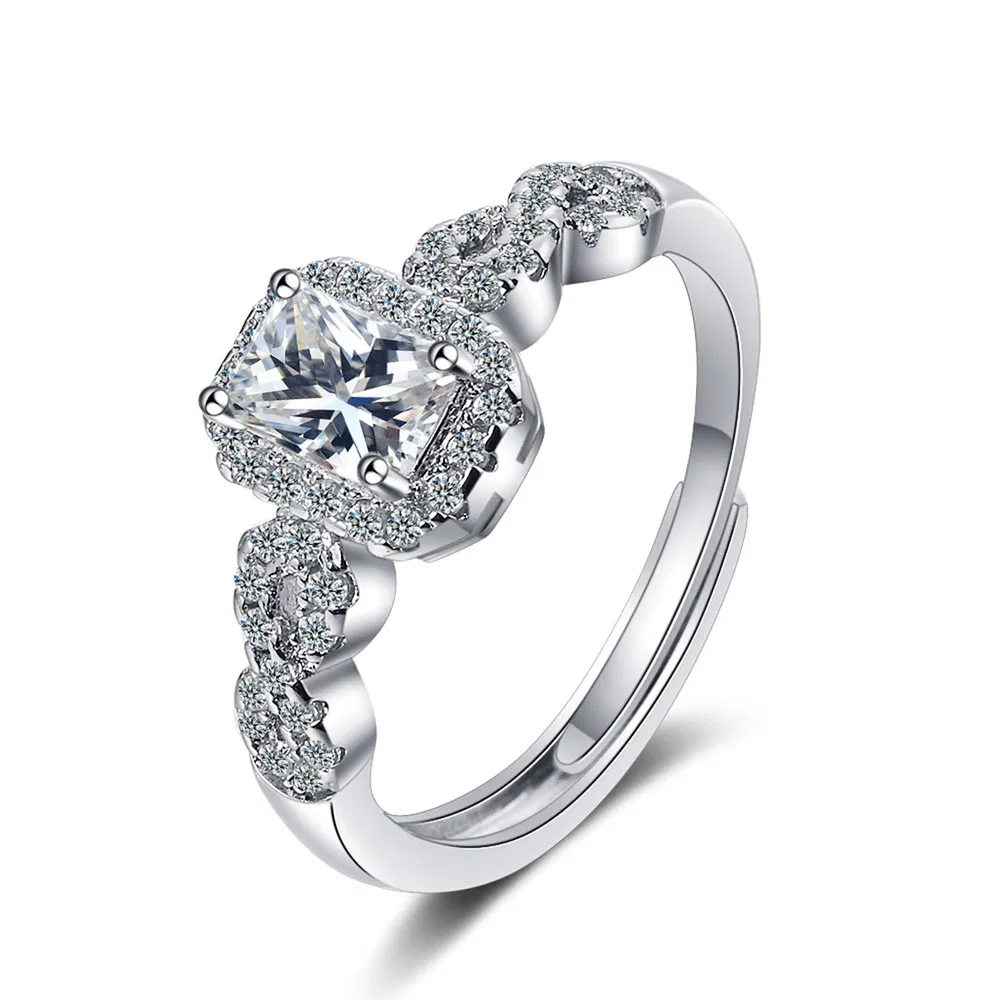 Women's Zirconia Cushion Ring Anniversary Promise Ring - Grocery