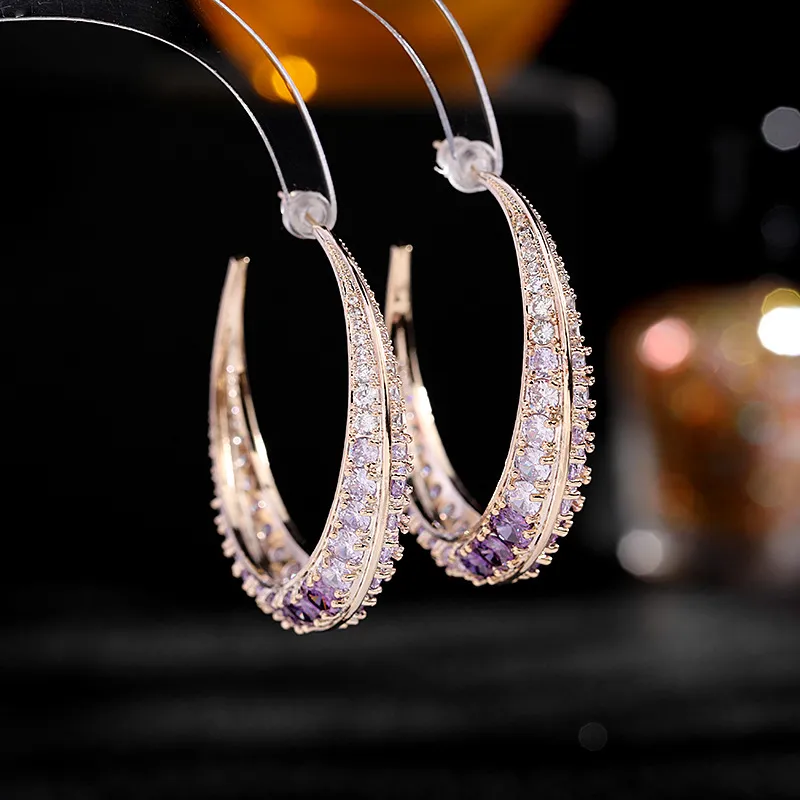 S925 Silver Needle French Style Light Luxury Earrings C-shaped Large Hoop Earrings - Grocery