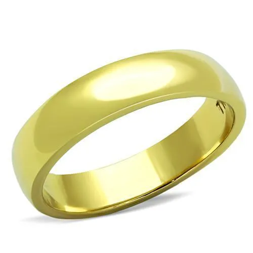 TK1375G - IP Gold(Ion Plating) Stainless Steel Ring with No Stone - Grocery