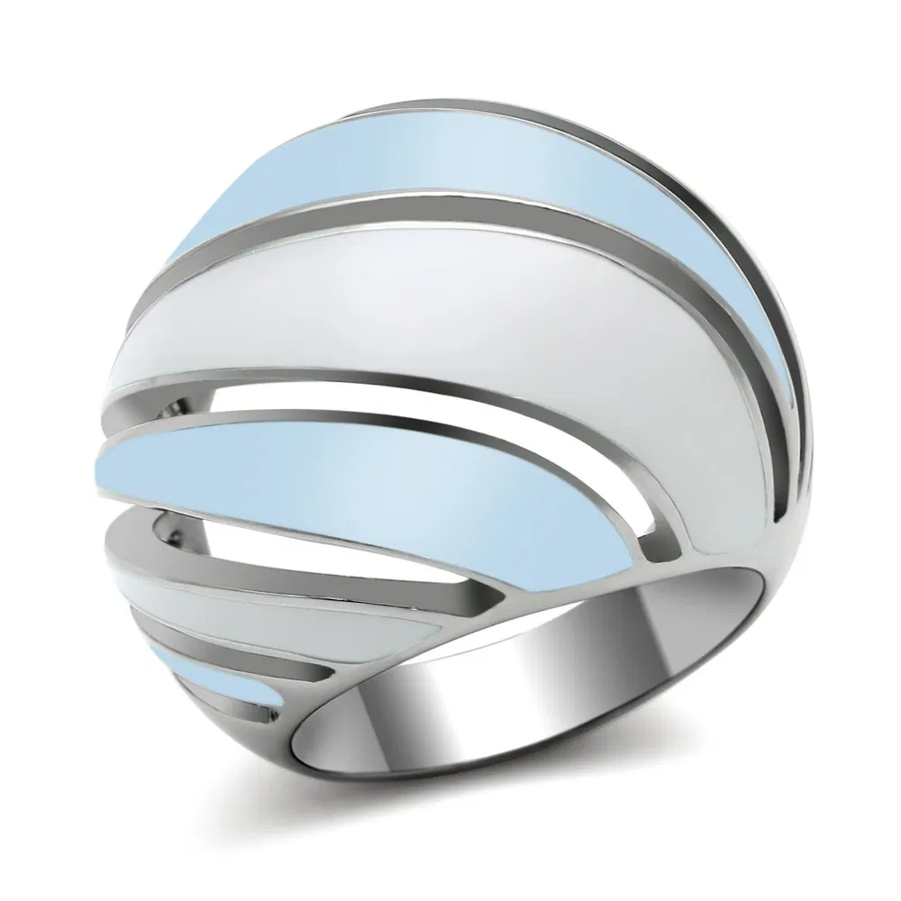 TK252 - High polished (no plating) Stainless Steel Ring with No Stone - Grocery