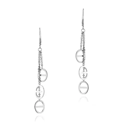 Stainless Steel Strand Dangle Earrings - Grocery