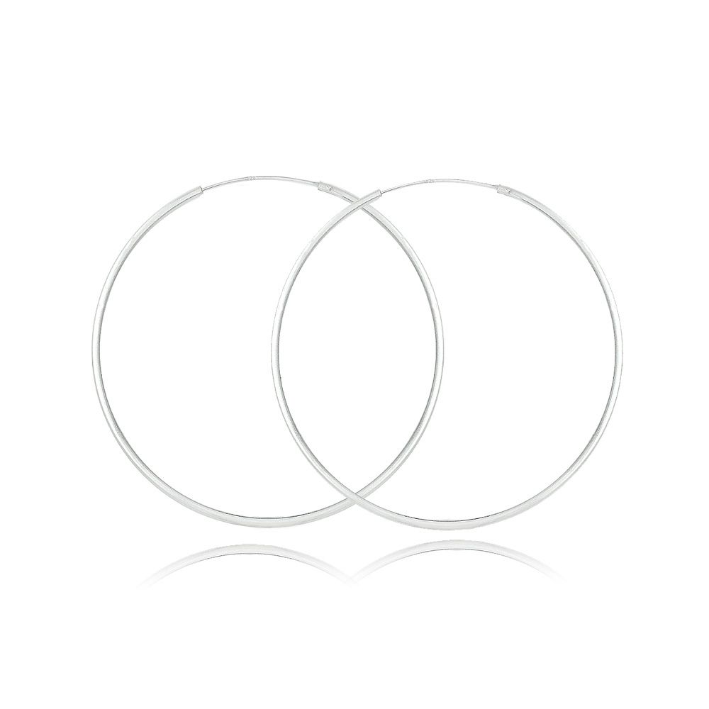 Sterling Silver 40mm Round Endless Hoop Earrings - Grocery