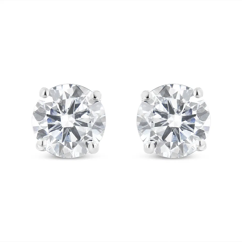 14k White Gold Solitaire Diamond Stud Earrings (1 cttw, G-H Color, I1-I2 Clarity) - Grocery