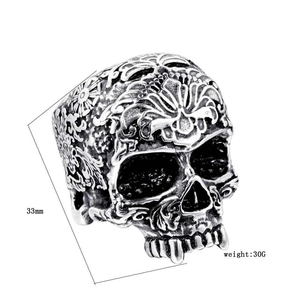 Men's Trendy Stainless Steel Skull Ring - Grocery