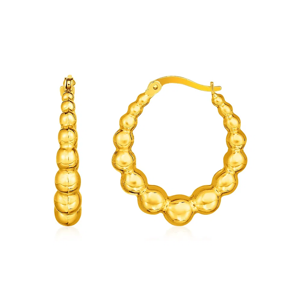 14k Yellow Gold Graduated Sphere Hoop Earrings(5x27mm) - Grocery