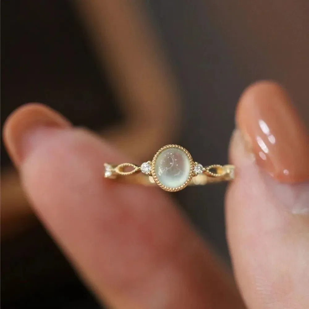 Women's Natural Jade Open Ring - Grocery