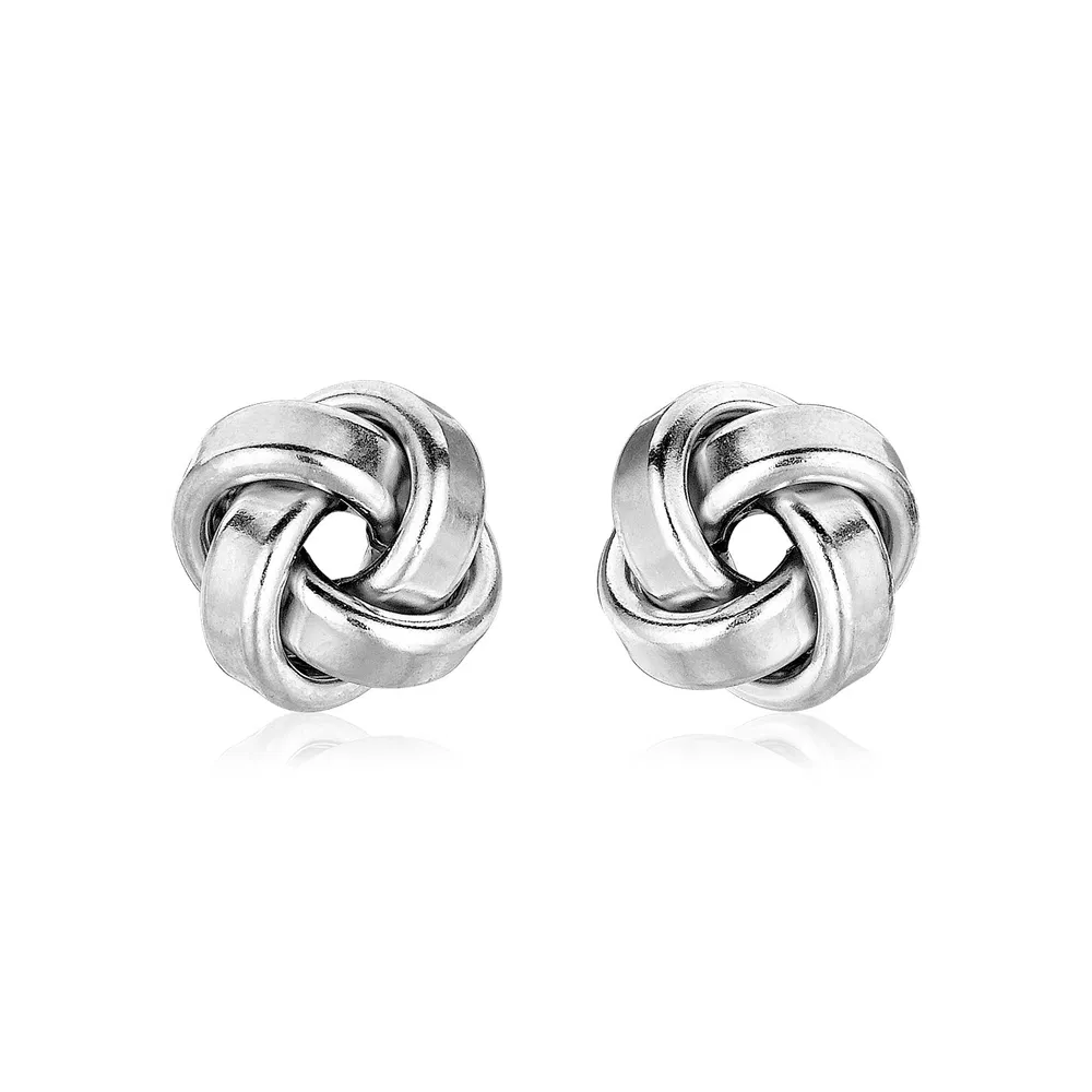 Petite Sterling Silver Polished Love Knot Earrings(9mm) - Grocery