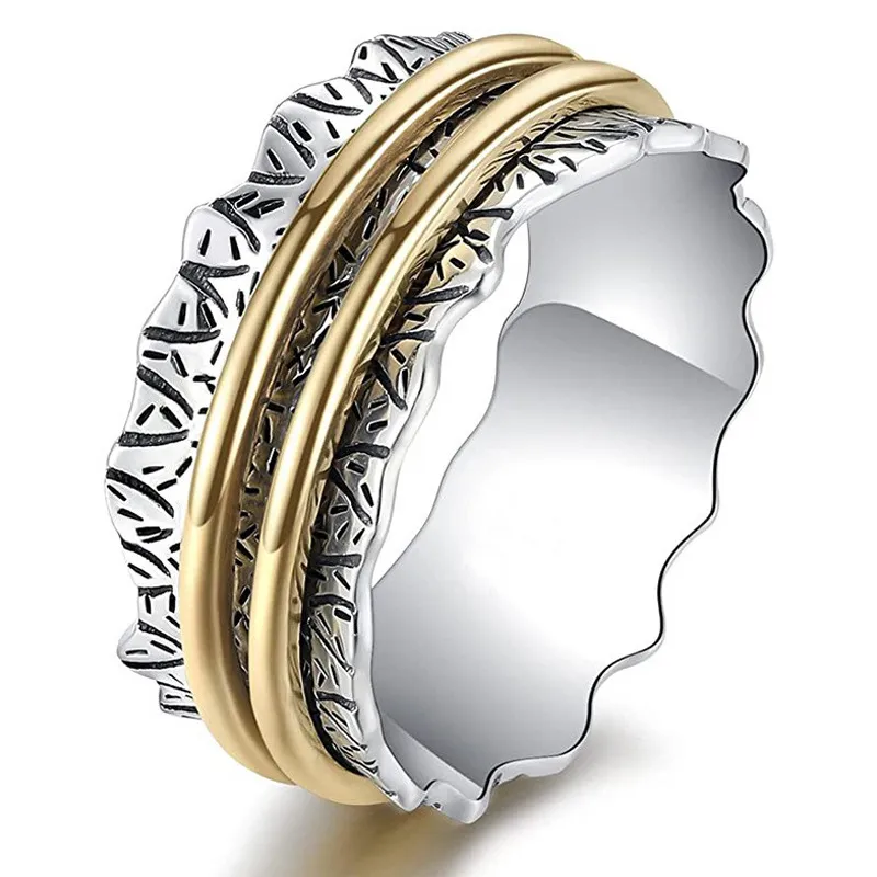 European And American Creative Fashion Revolving Decompression Ring Retro - Grocery