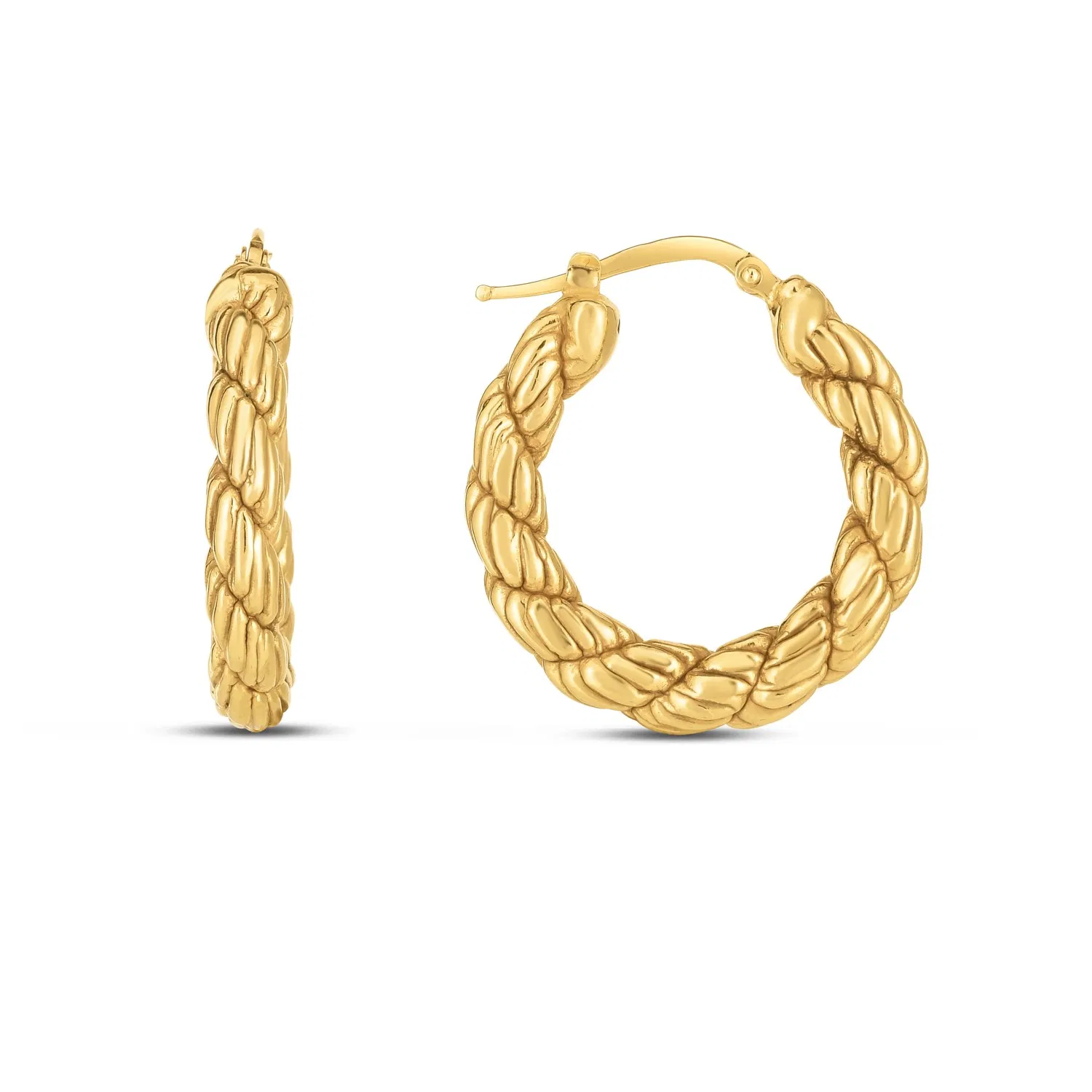 14k Yellow Gold Rope Hoop Earrings - Grocery