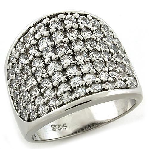 LOAS1184 - Rhodium 925 Sterling Silver Ring with AAA Grade CZ in Amethyst - Grocery
