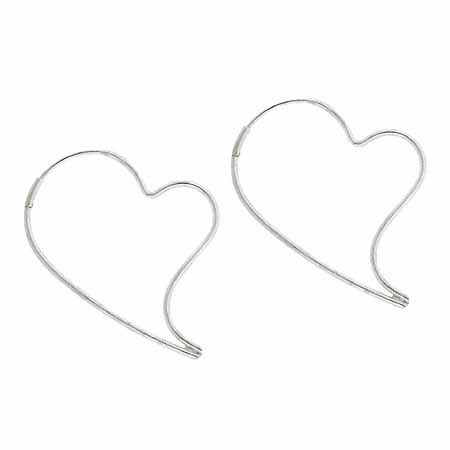 Sterling Silver Trendy Heart Earrings - Grocery