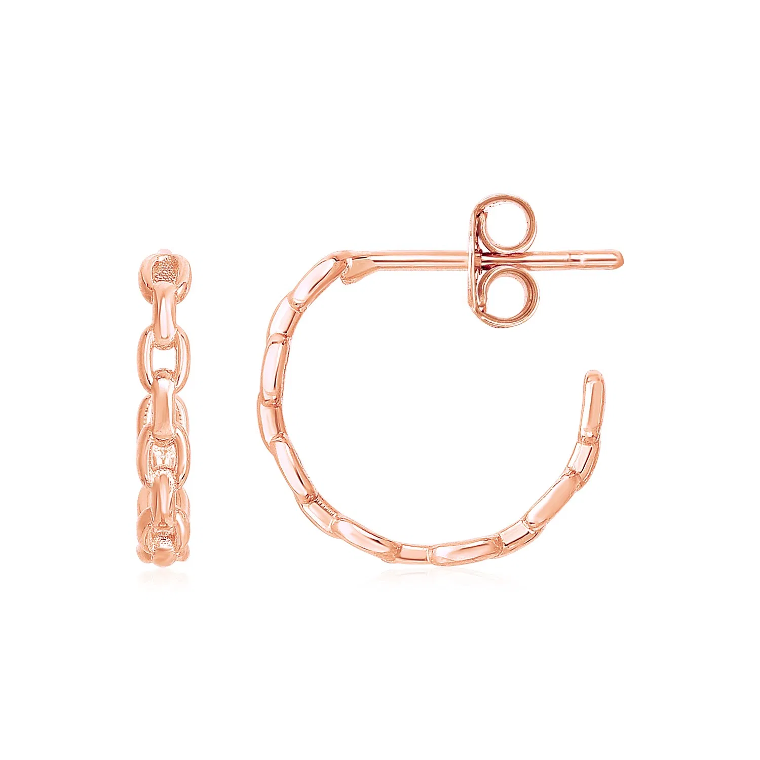 14k Rose Gold Delicate Chain Hoop Earrings - Grocery