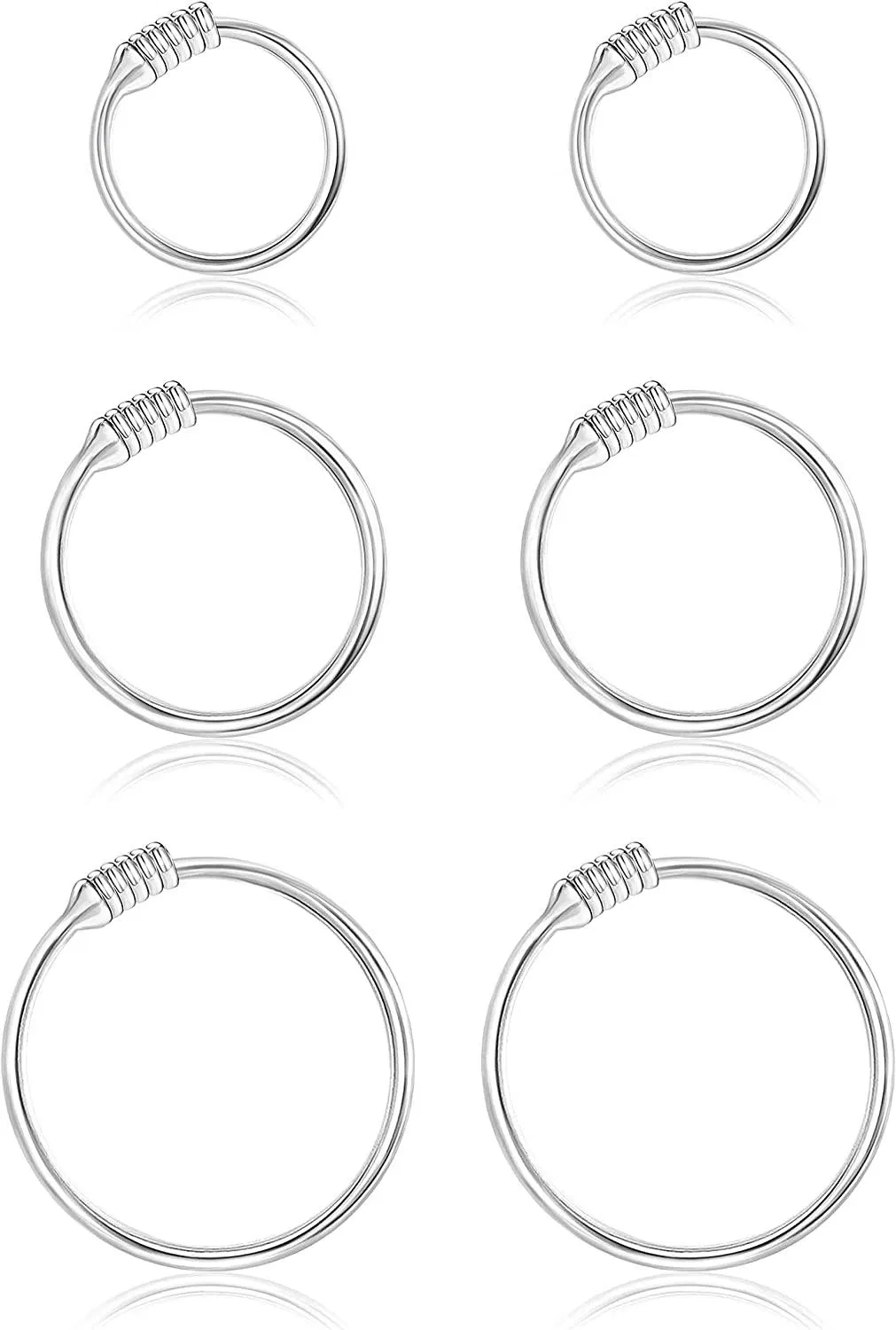 3 Pairs Small Hoop Earrings 20G Cartilage Earrings For Women Men Sleeper Earrings Piercing Set 6mm 8mm 10mm - Grocery