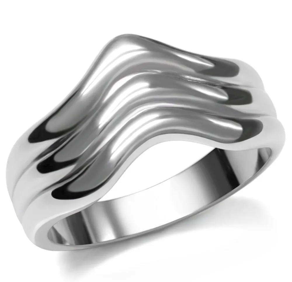 TK032 - High polished (no plating) Stainless Steel Ring with No Stone - Grocery