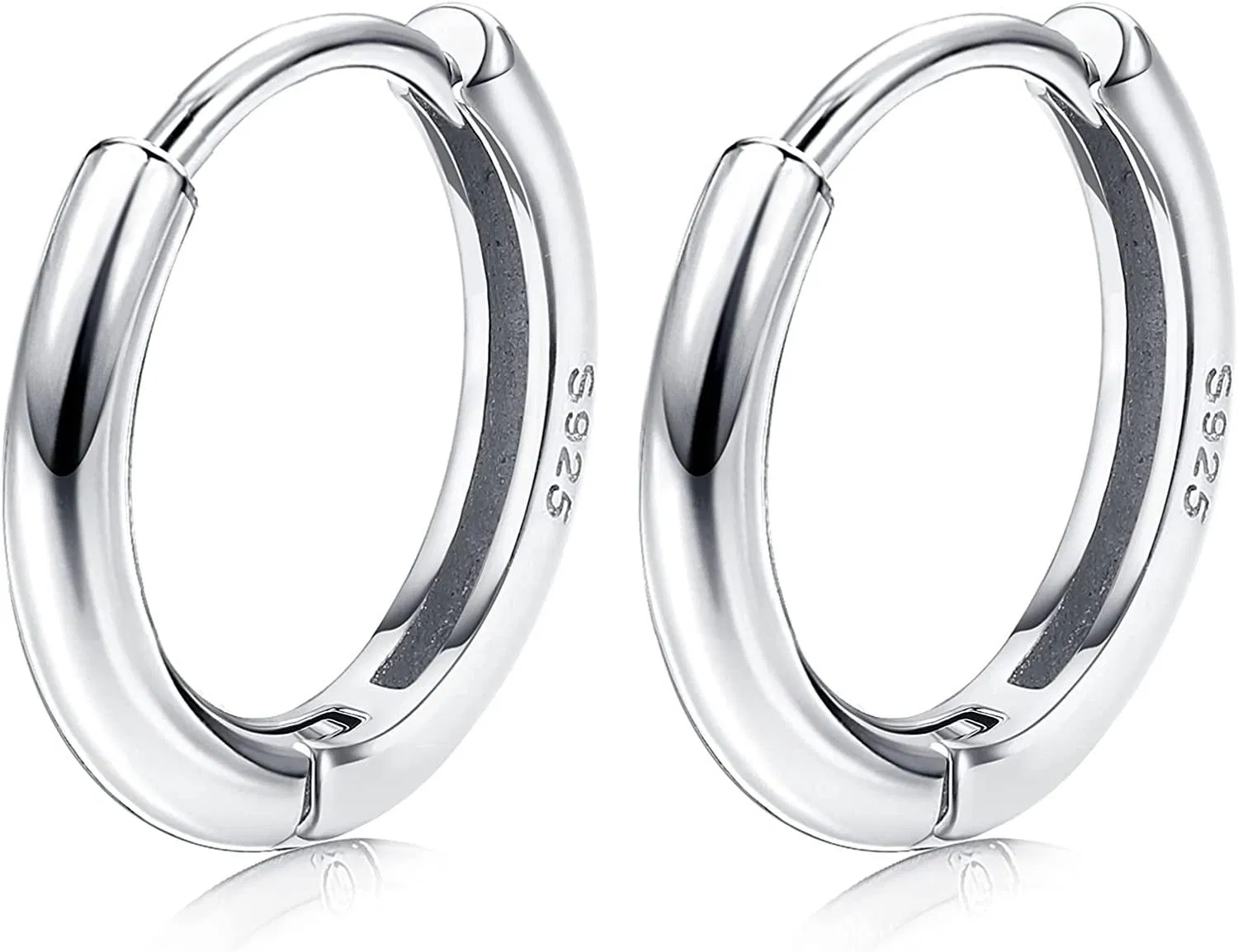 Sterling Hoop Earring for Women Lightweight 12MM Endless Hoop Earrings 14K Gold Plated Cartilage Small Hoop Earrings - Grocery