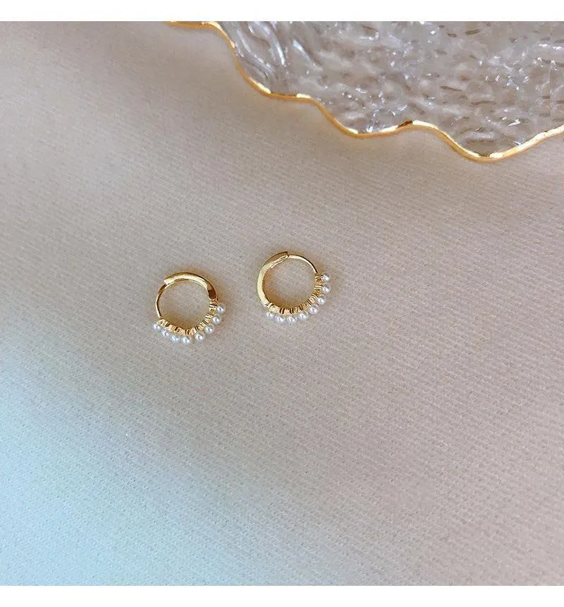 Sterling Silver And Small Pearl Earrings - Grocery