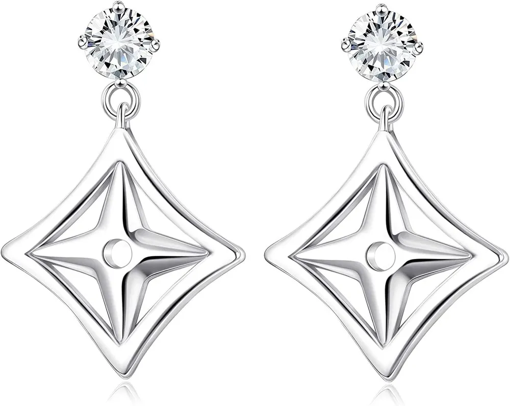 Personalized Celtic Cross Earrings 925 Sterling CZ Dangle Earrings For Women Small Geometric Drop Earrings - Grocery